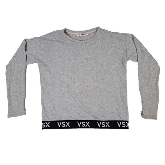 Victoria’s Secret Sport VSX Sweater Shirt Womens Medium Gray Longsleeve - Picture 1 of 11